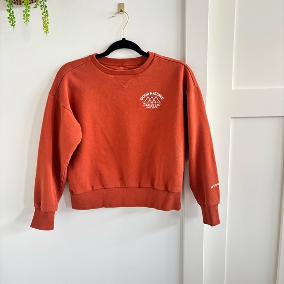 Merrell Good Natured Fleece Women's Orange Crewneck Sweatshirt Size Small - Picture 1 of 9